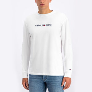 Tommy Hilfiger pánské bílé tričko s dlouhým rukávem